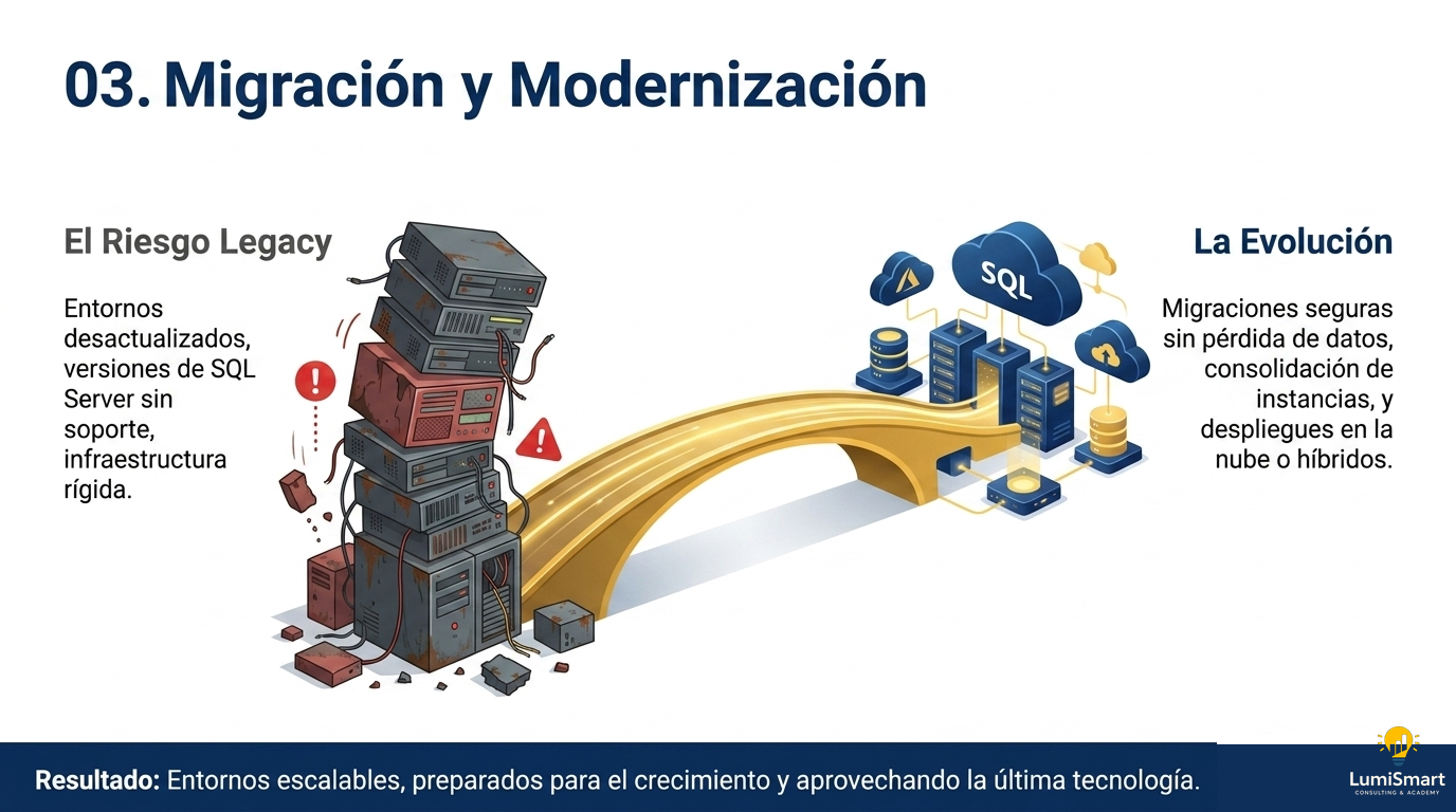 Caso de uso: migración y modernización de entornos de bases de datos